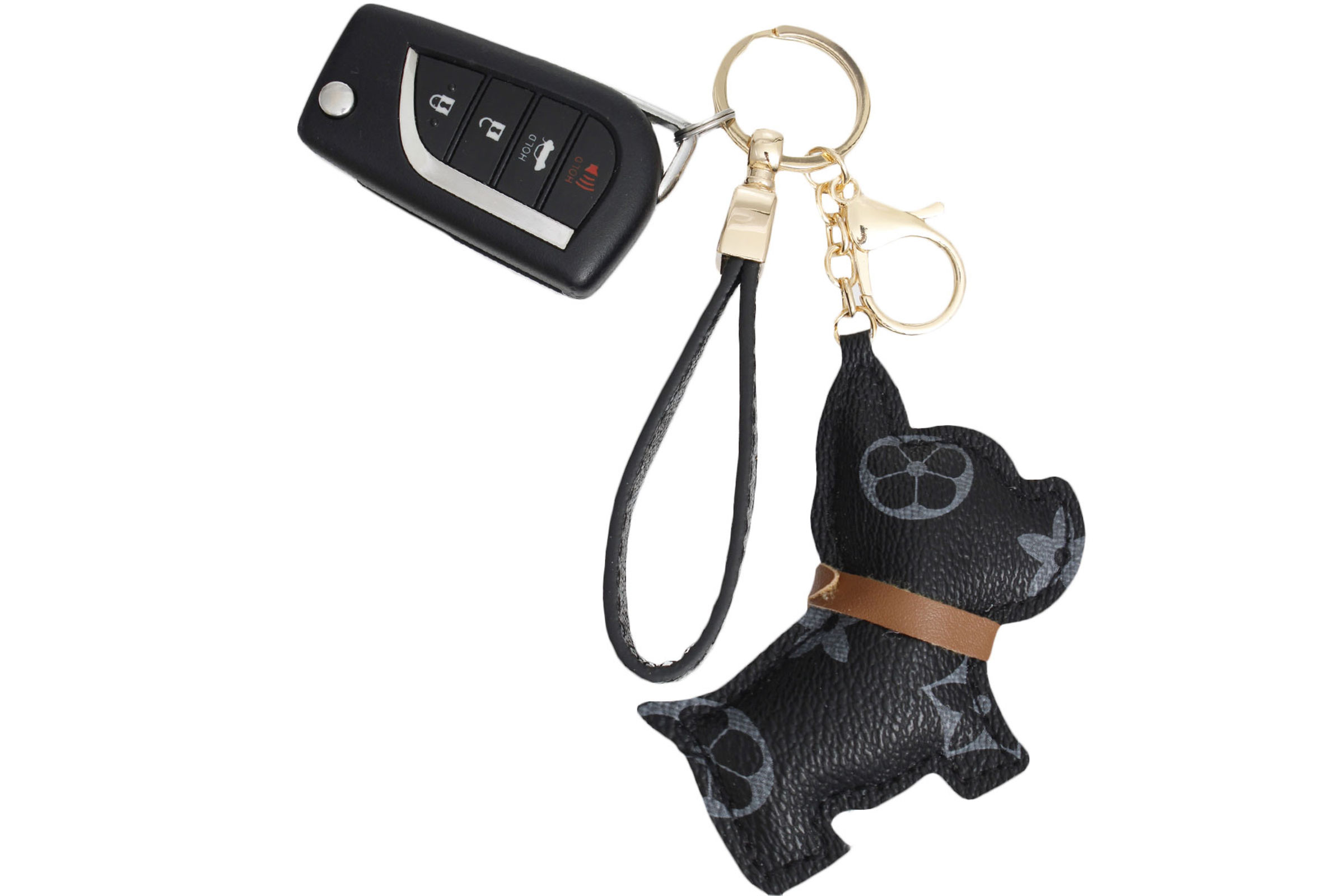PinktownUSA Black Dog Keychain Clip