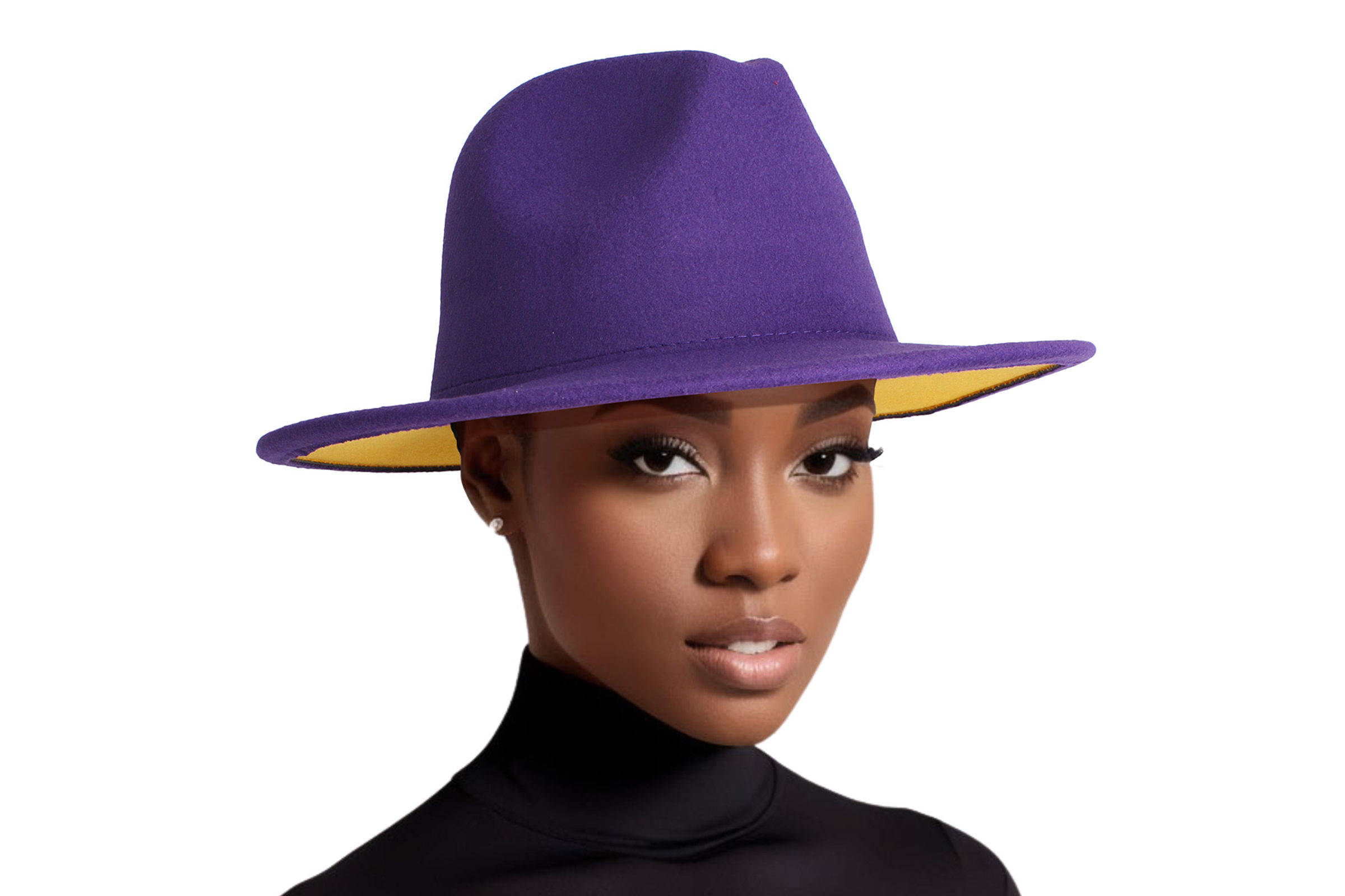 Wide brim purple sales hat