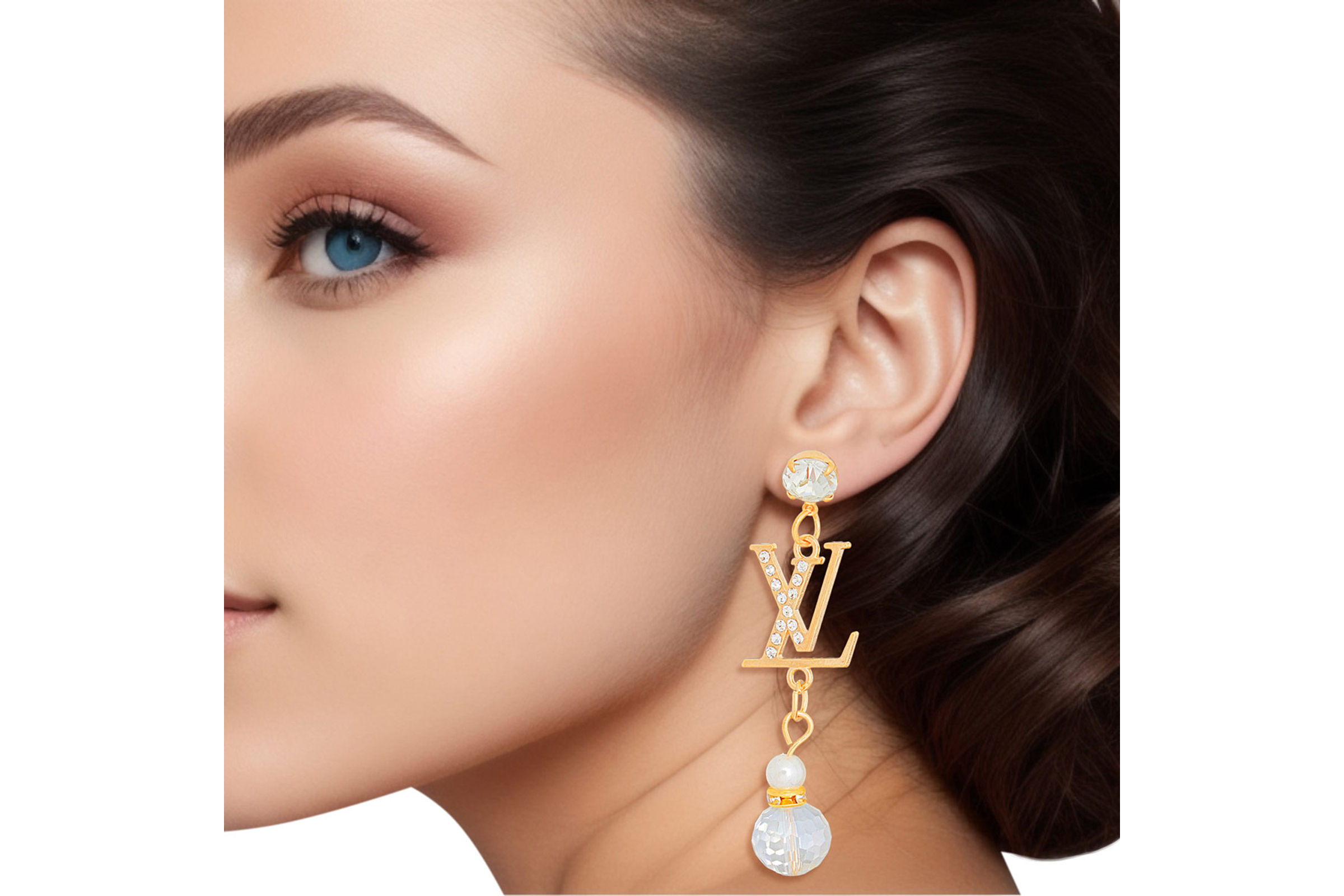 Wholesale Dozen Pack Medium LV Dangle Earrings for Women
