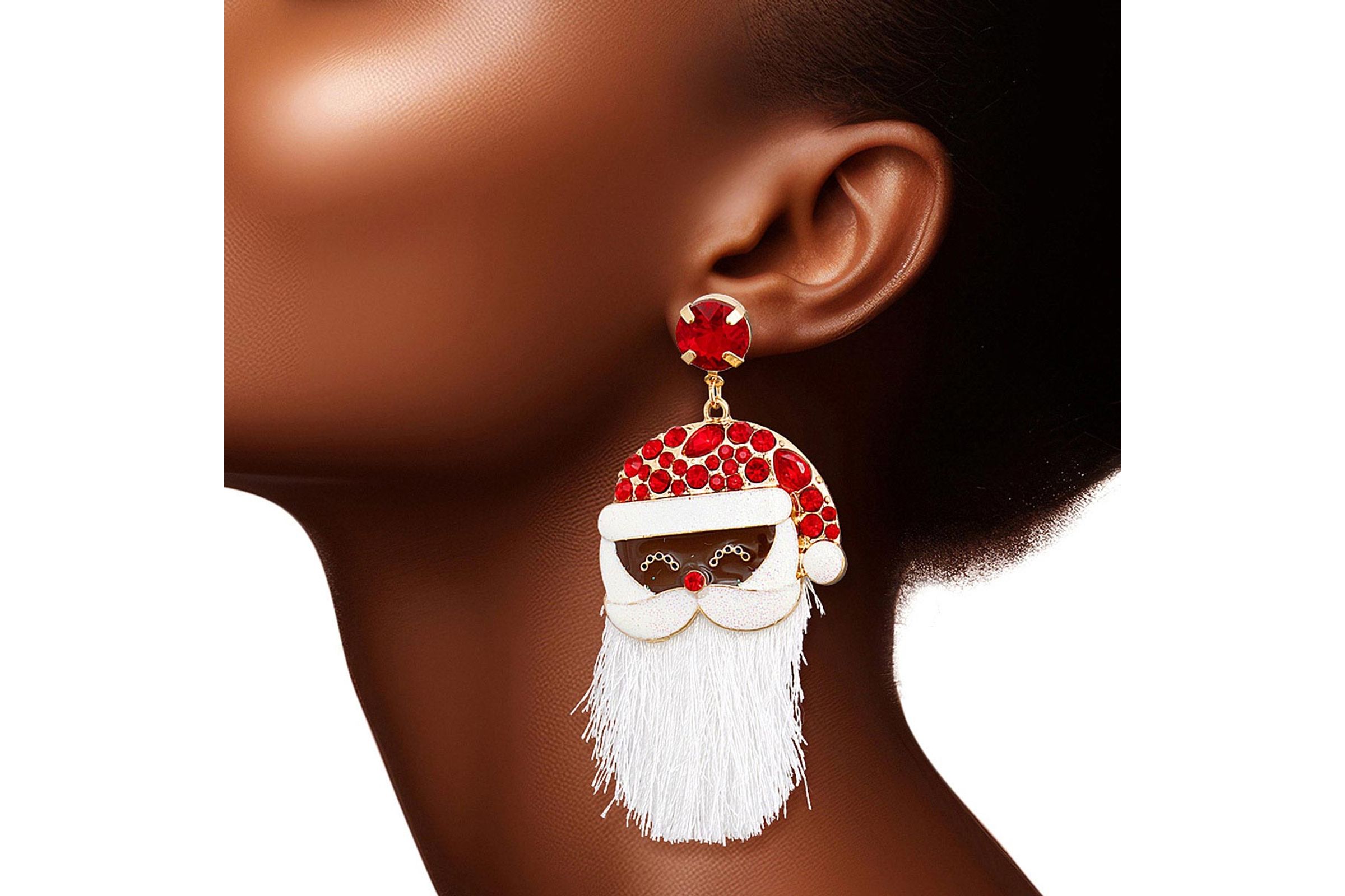 Red shop large earrings