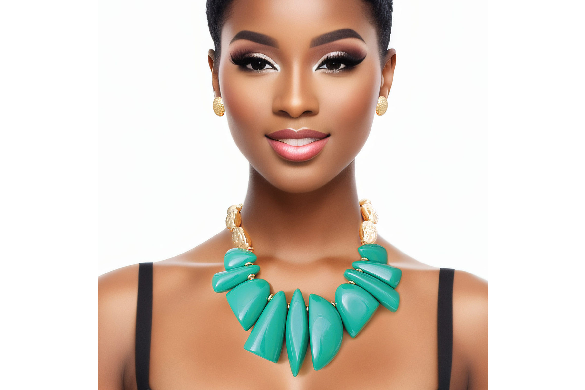 Wholesale Necklace Green Bead Tribal Collar for Women