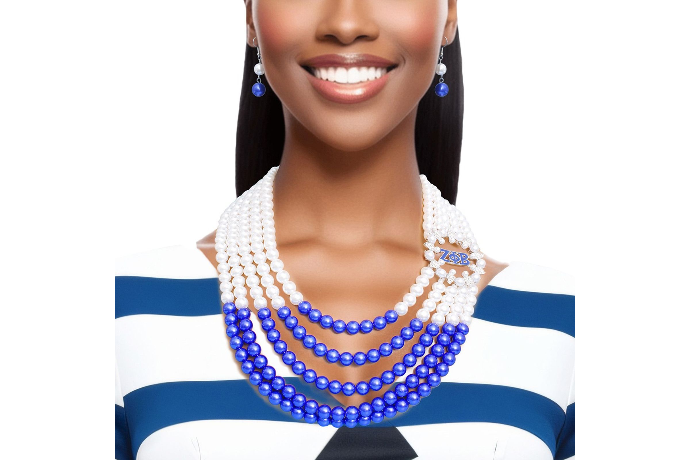 Blue pearl shop necklace set