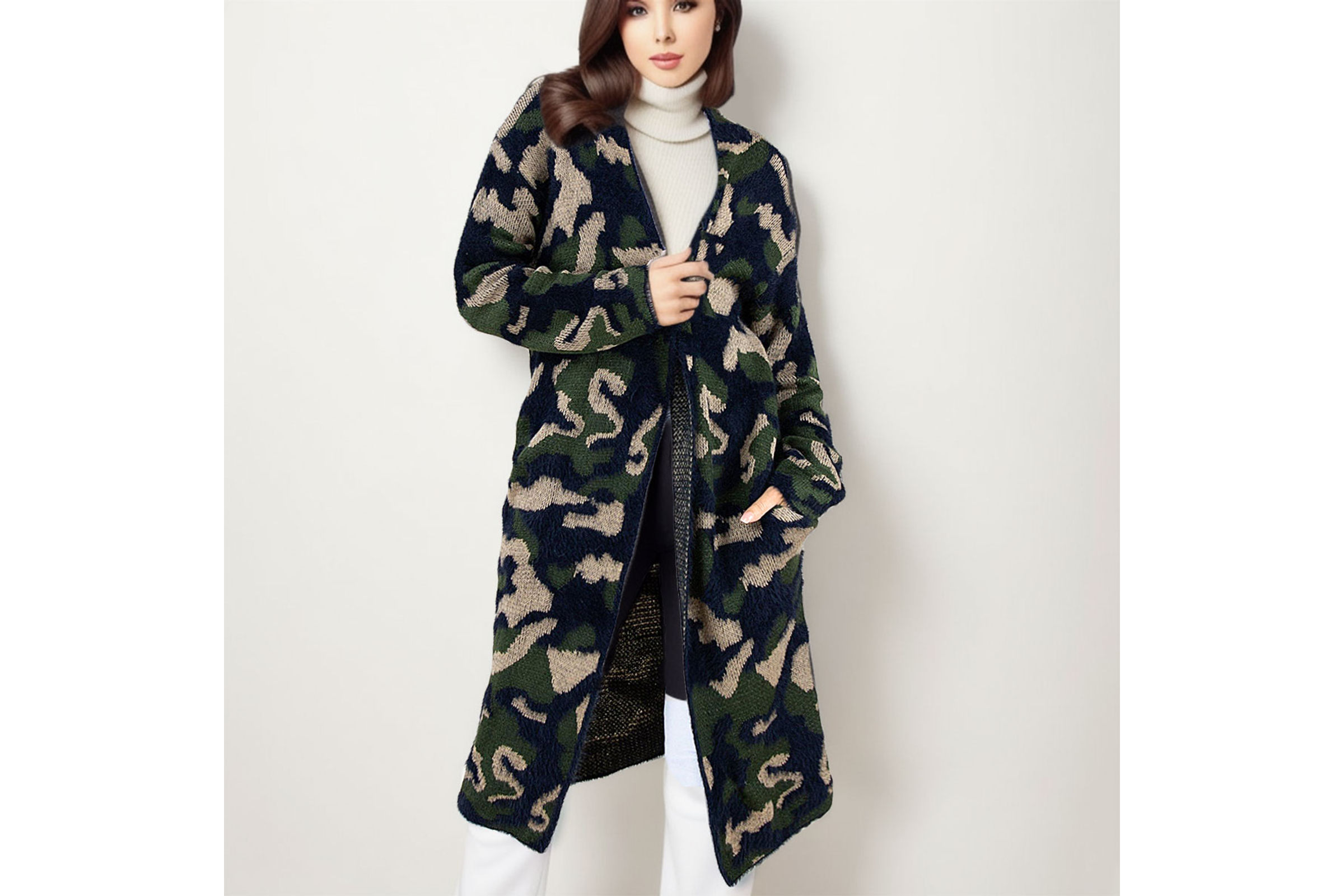Camo long clearance cardigan