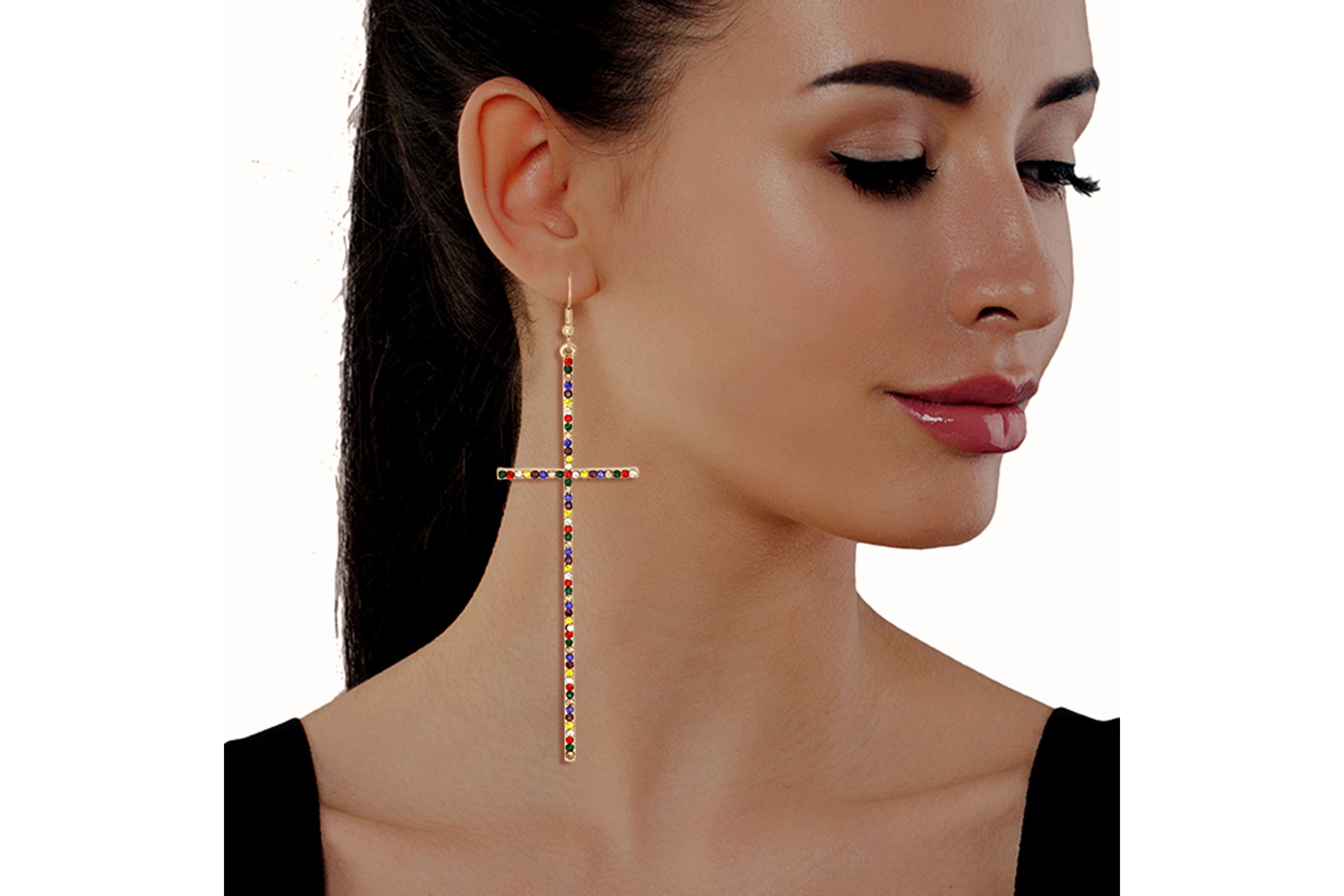 Rainbow on sale cross earrings