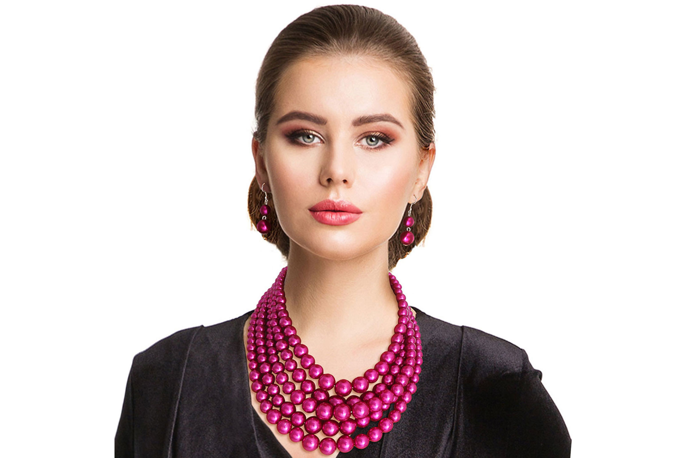 Fuchsia pearl clearance necklace
