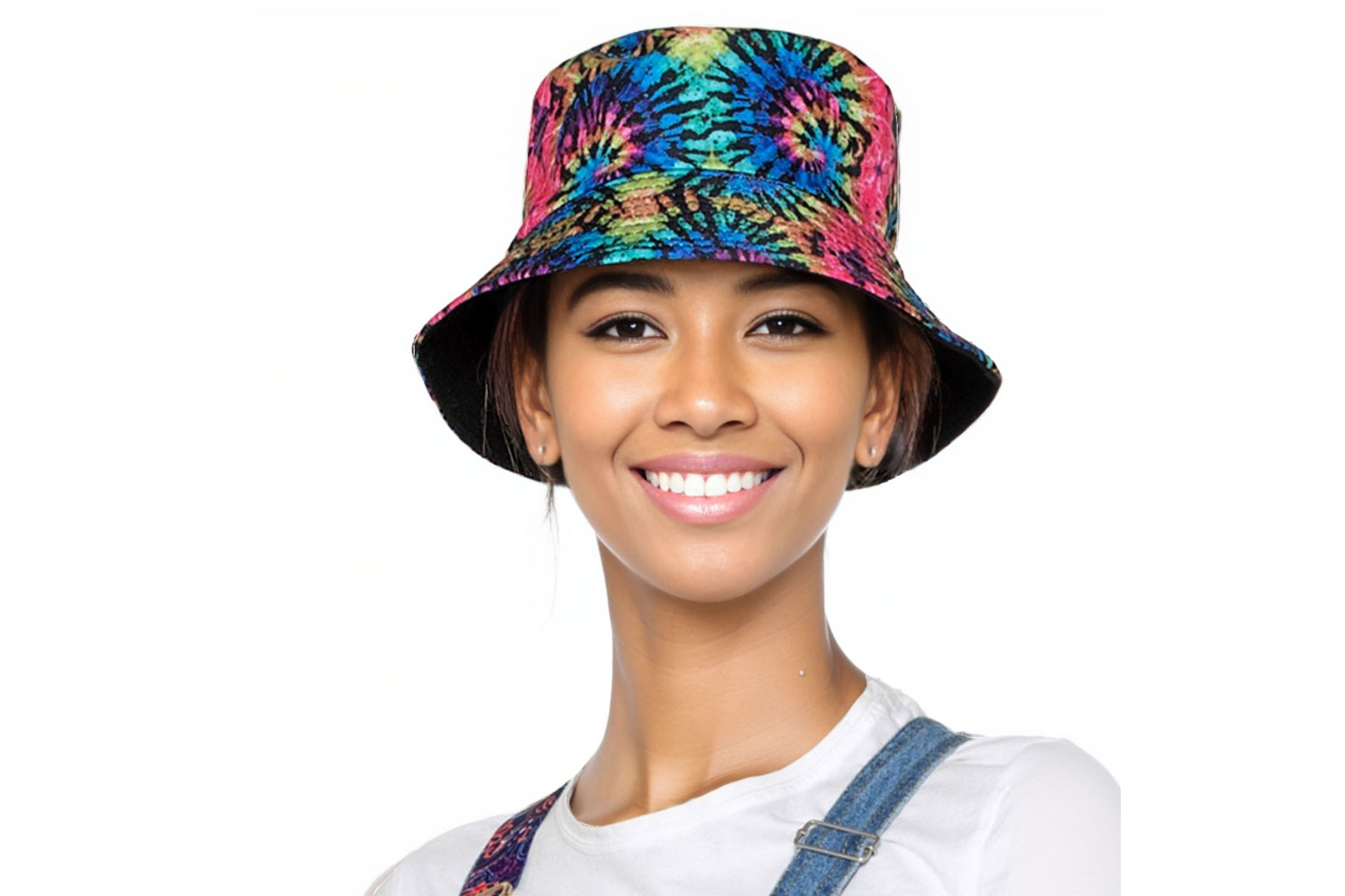Rainbow Tie Dye Reversible Bucket Hat Order Wholesale