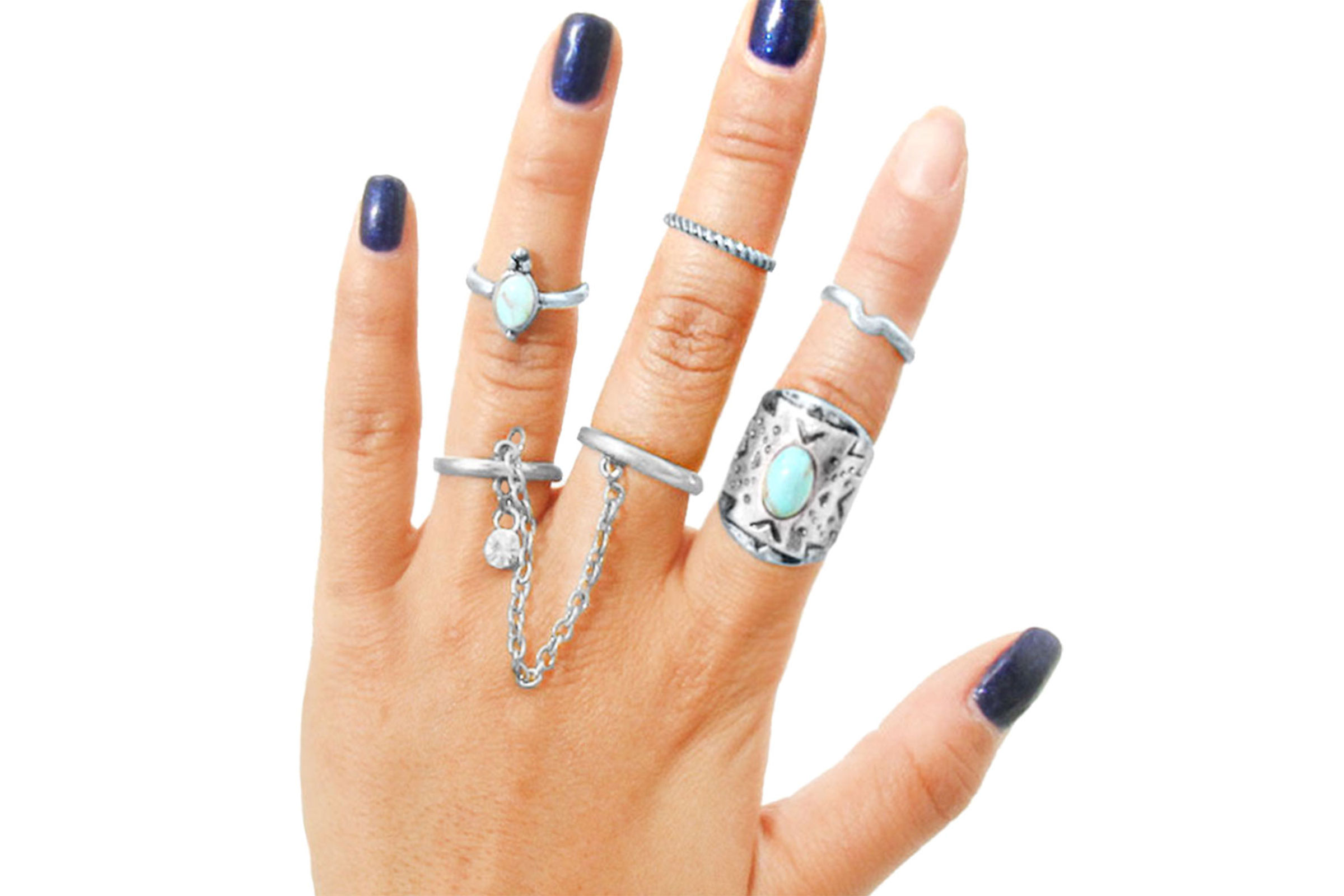 Women Silver/Gold Plated Boho Stack Plain Knuckle Rings Midi Finger Rings  Set | eBay