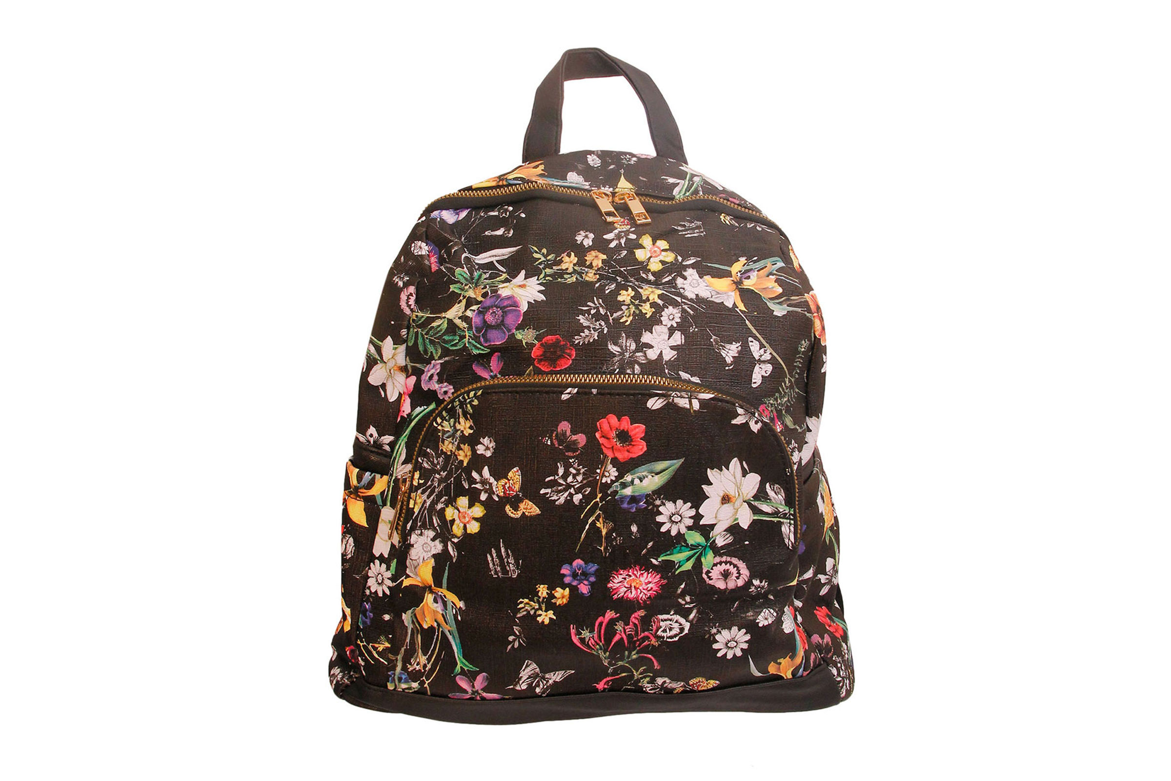 Leather floral deals backpack
