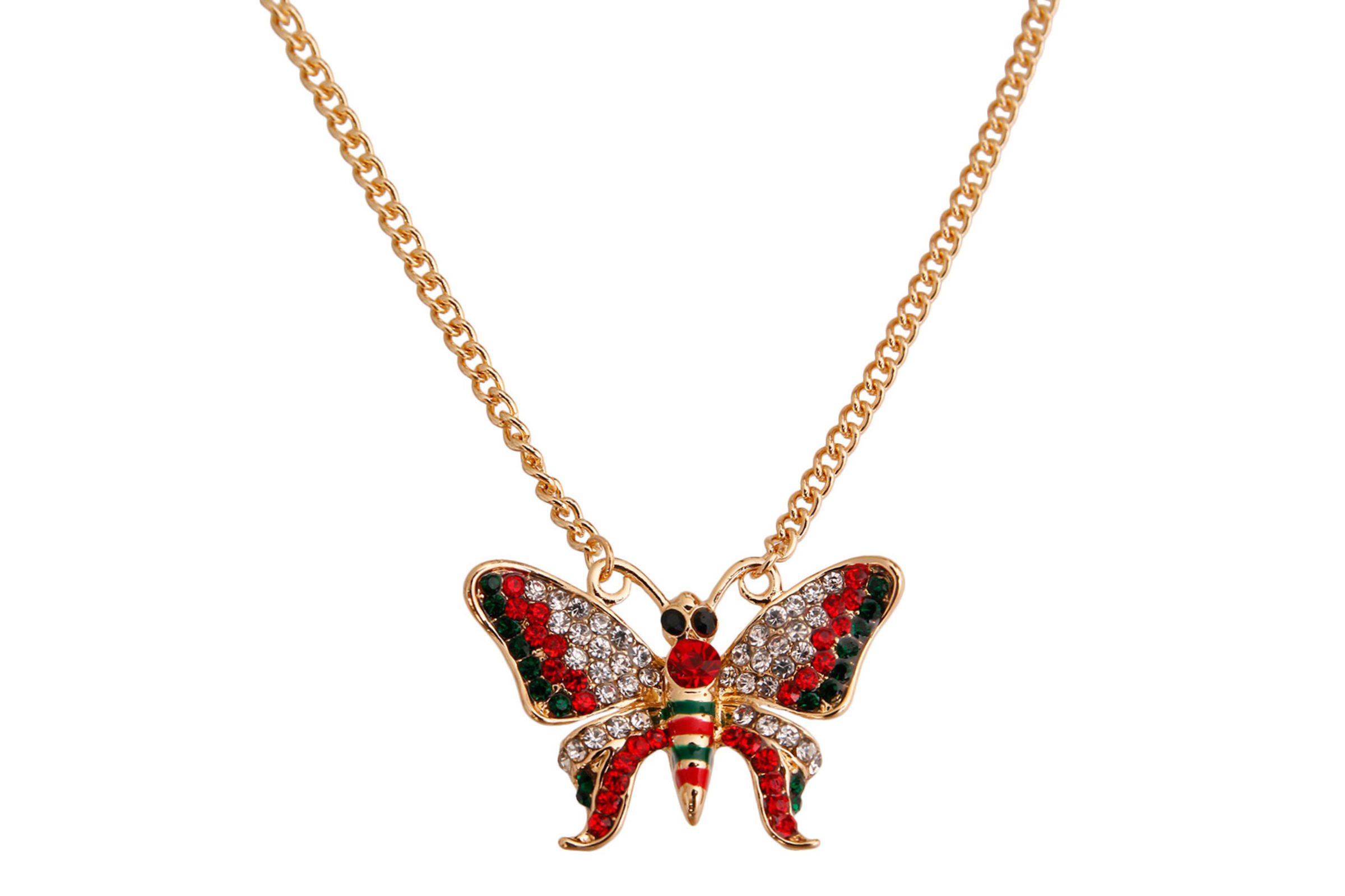 Gucci Heart and Butterfly Necklace | Butterfly necklace, Necklace, Butterfly