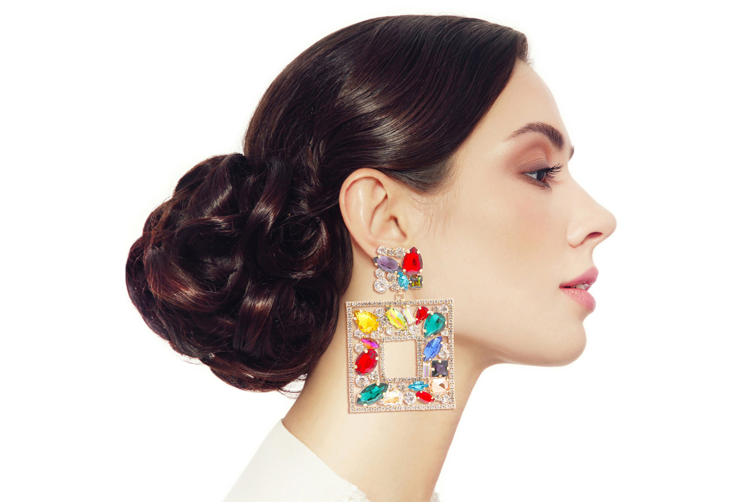 Coloured crystal sale earrings