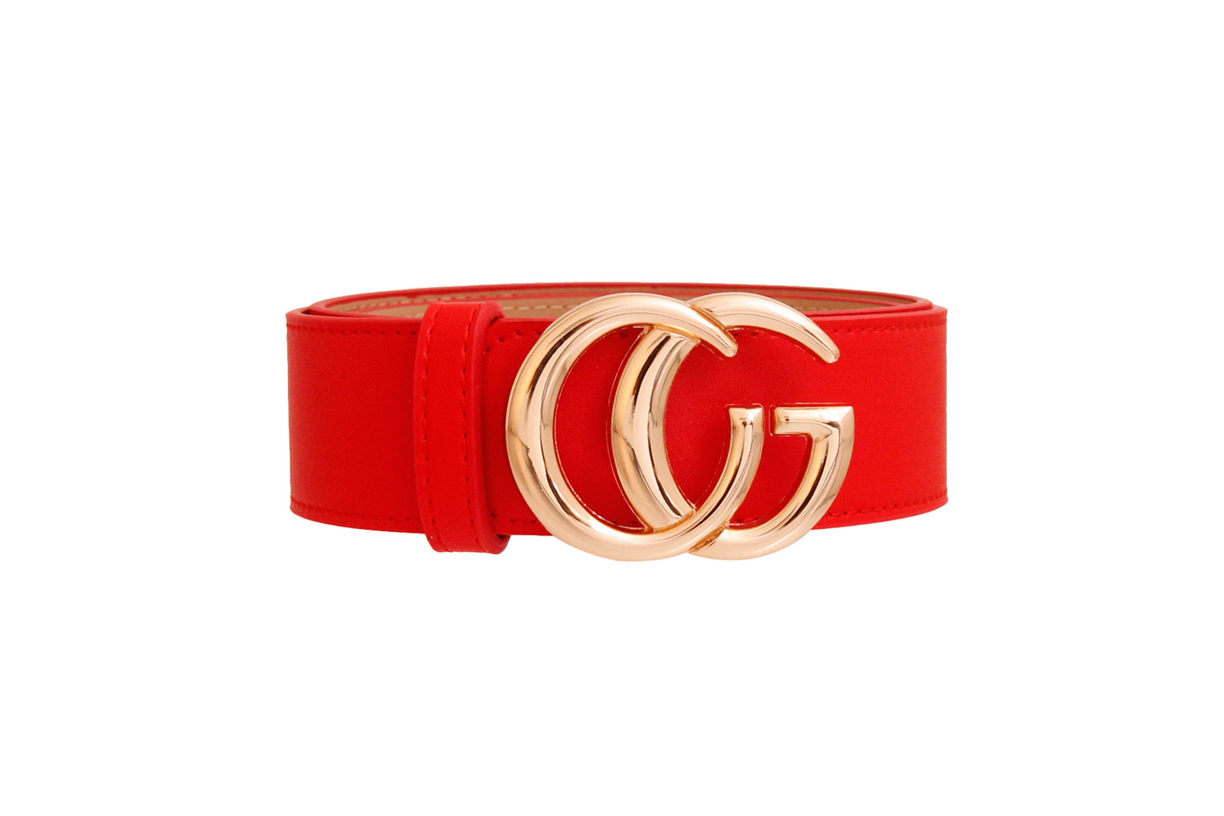 Red and Gold G Designer Belt