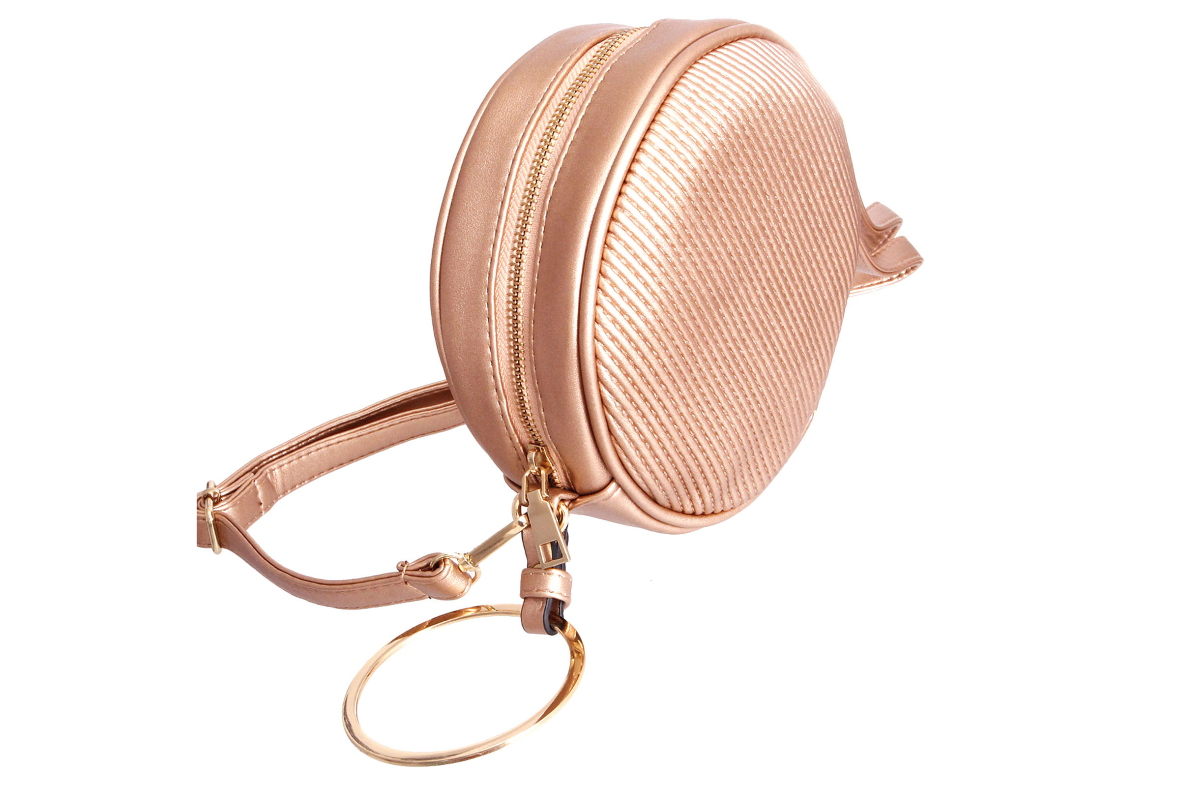 Dunkin' Donuts Faux Leather Key Fob Wristlet Rose Gold