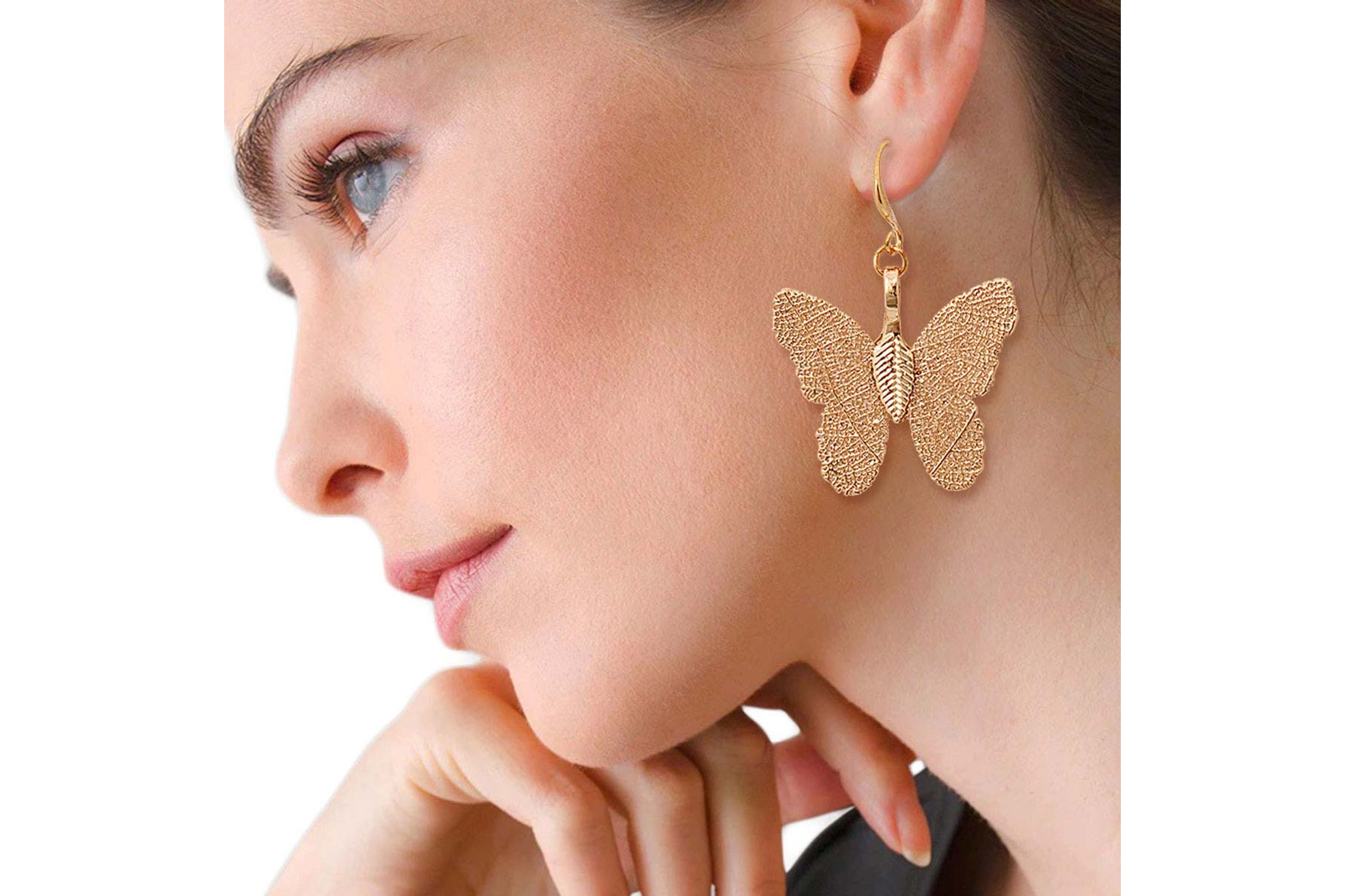 Real gold butterfly discount earrings