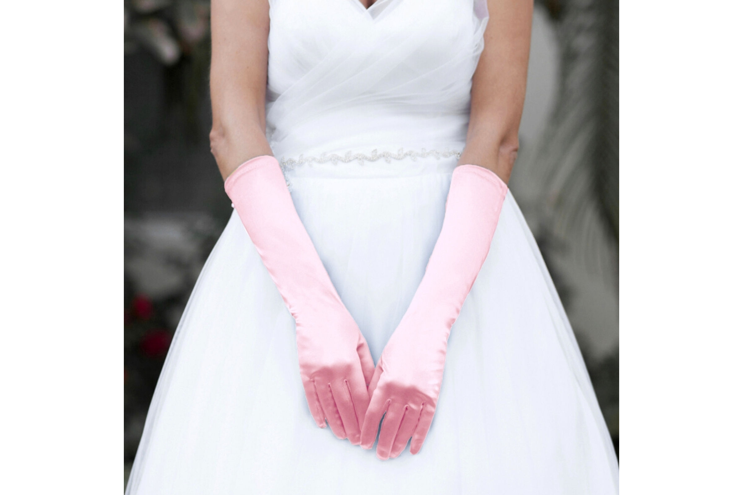 Pink shop bridal gloves