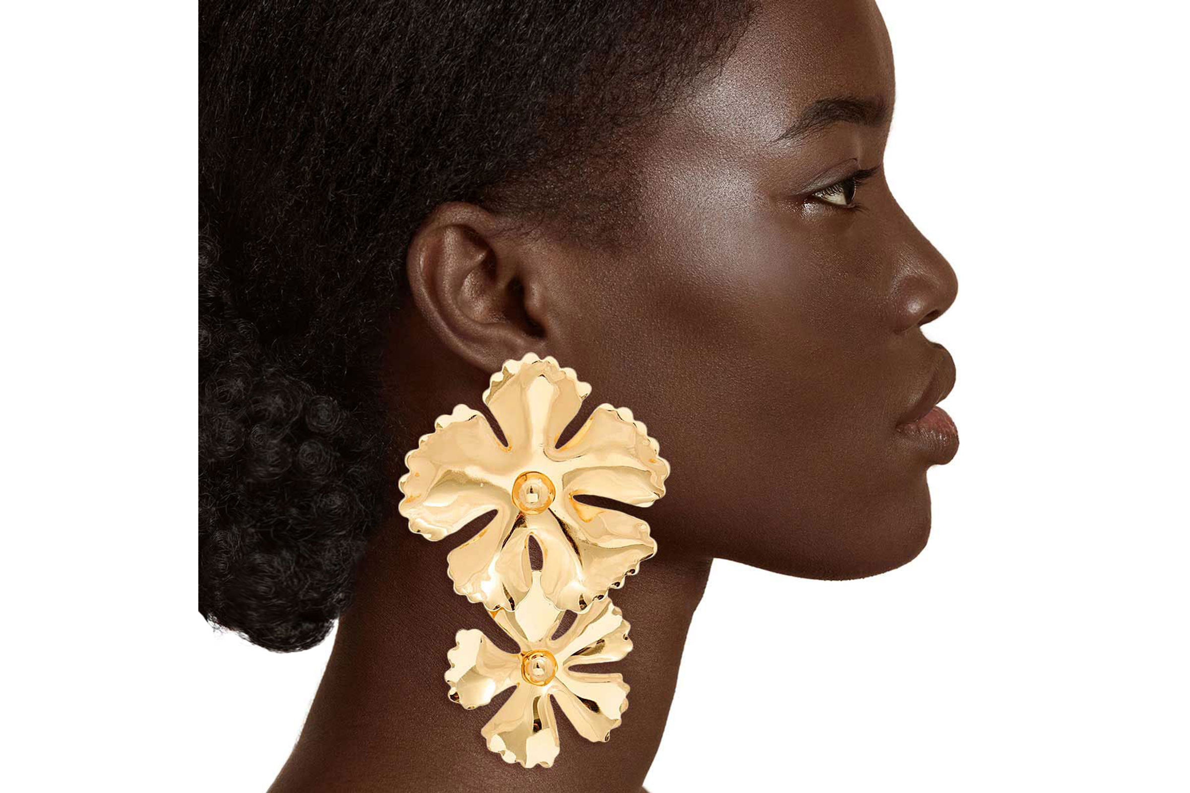Double flower outlet earrings