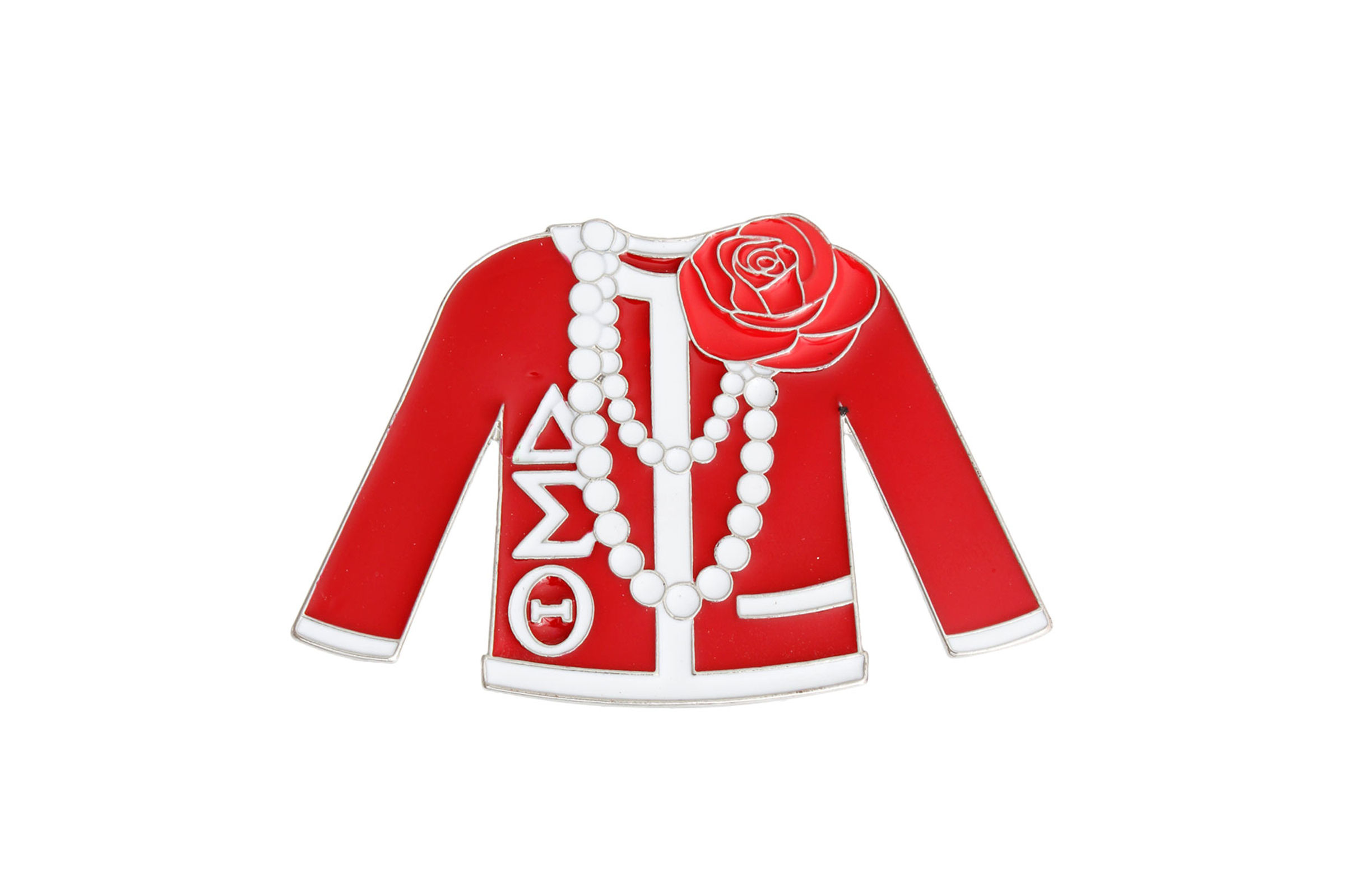 White chanel sweater with red outlet logo