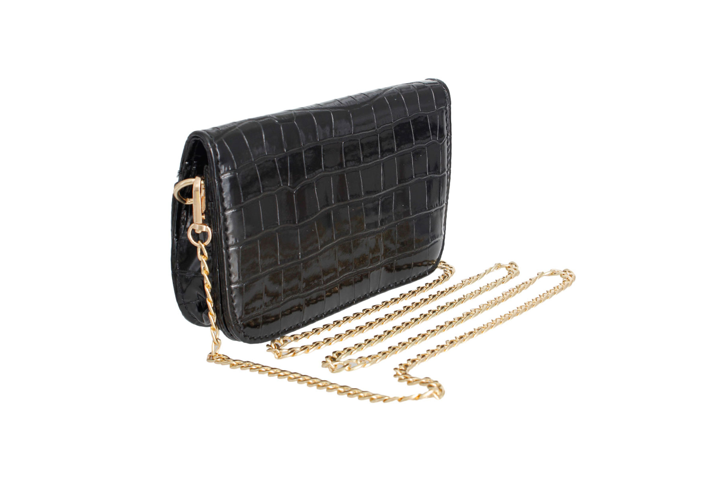Black Croc Belt Bag