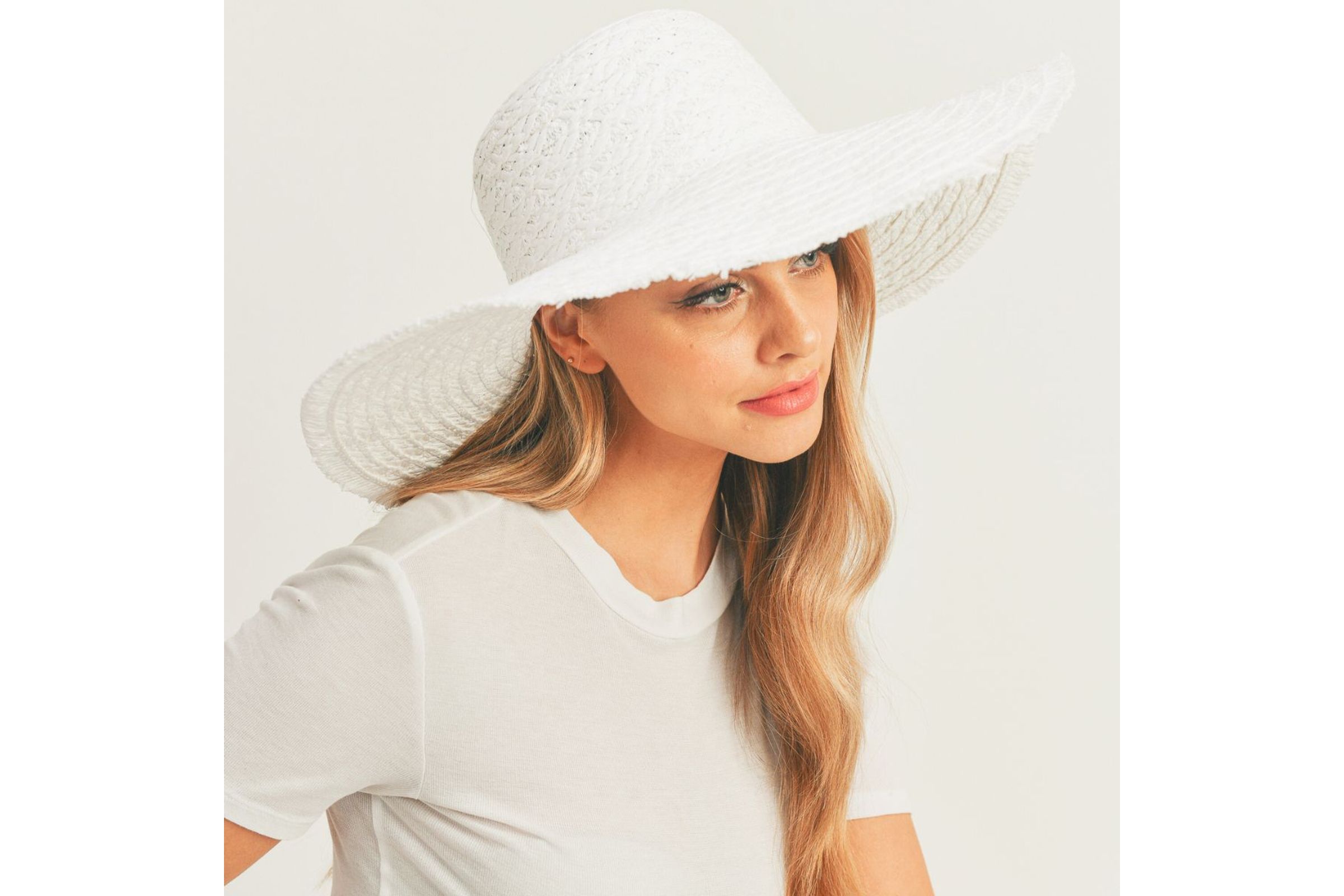 Womens white floppy hat hotsell