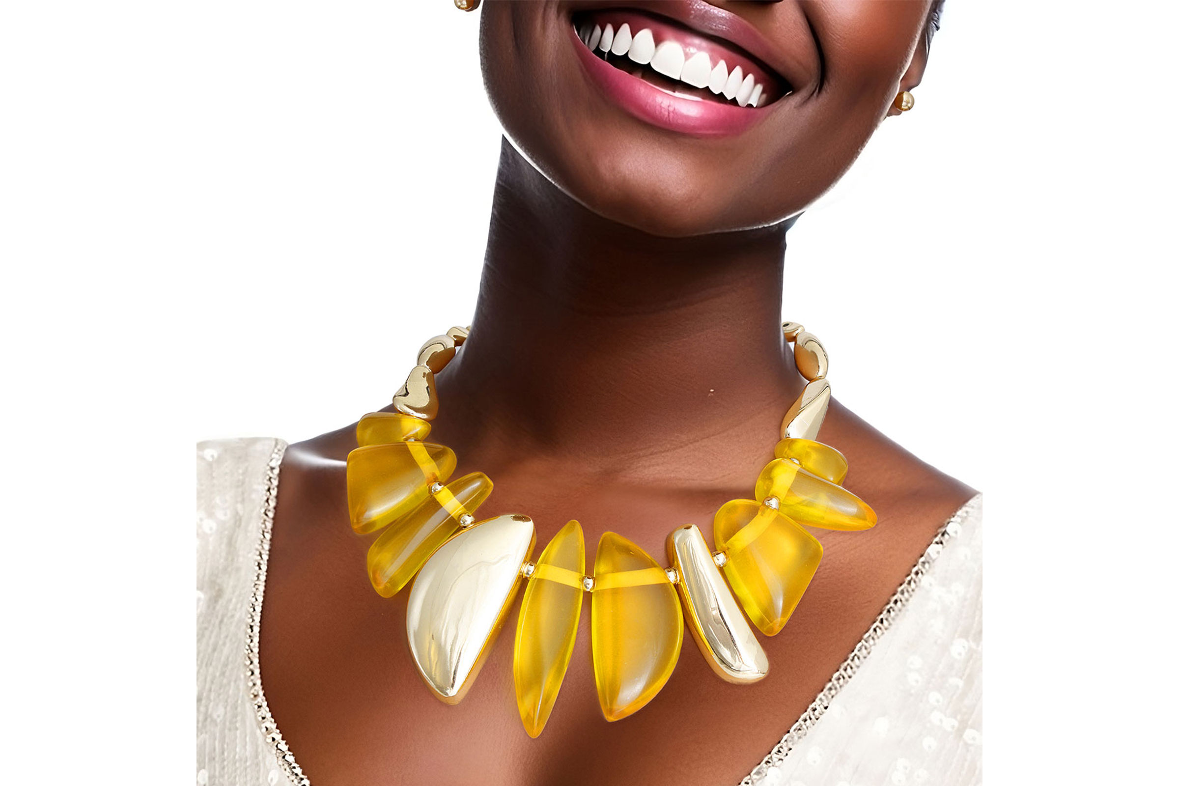 Chunky on sale yellow necklace