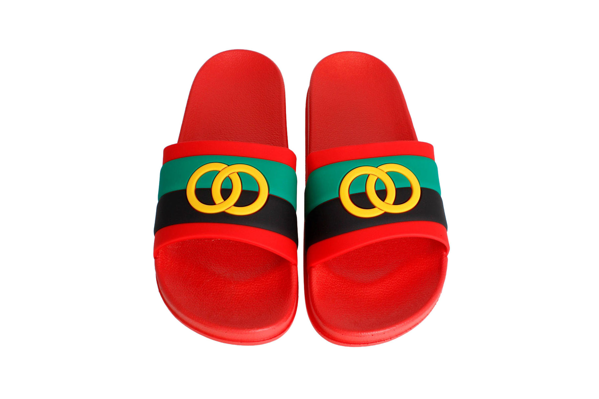 White red and outlet green gucci slides