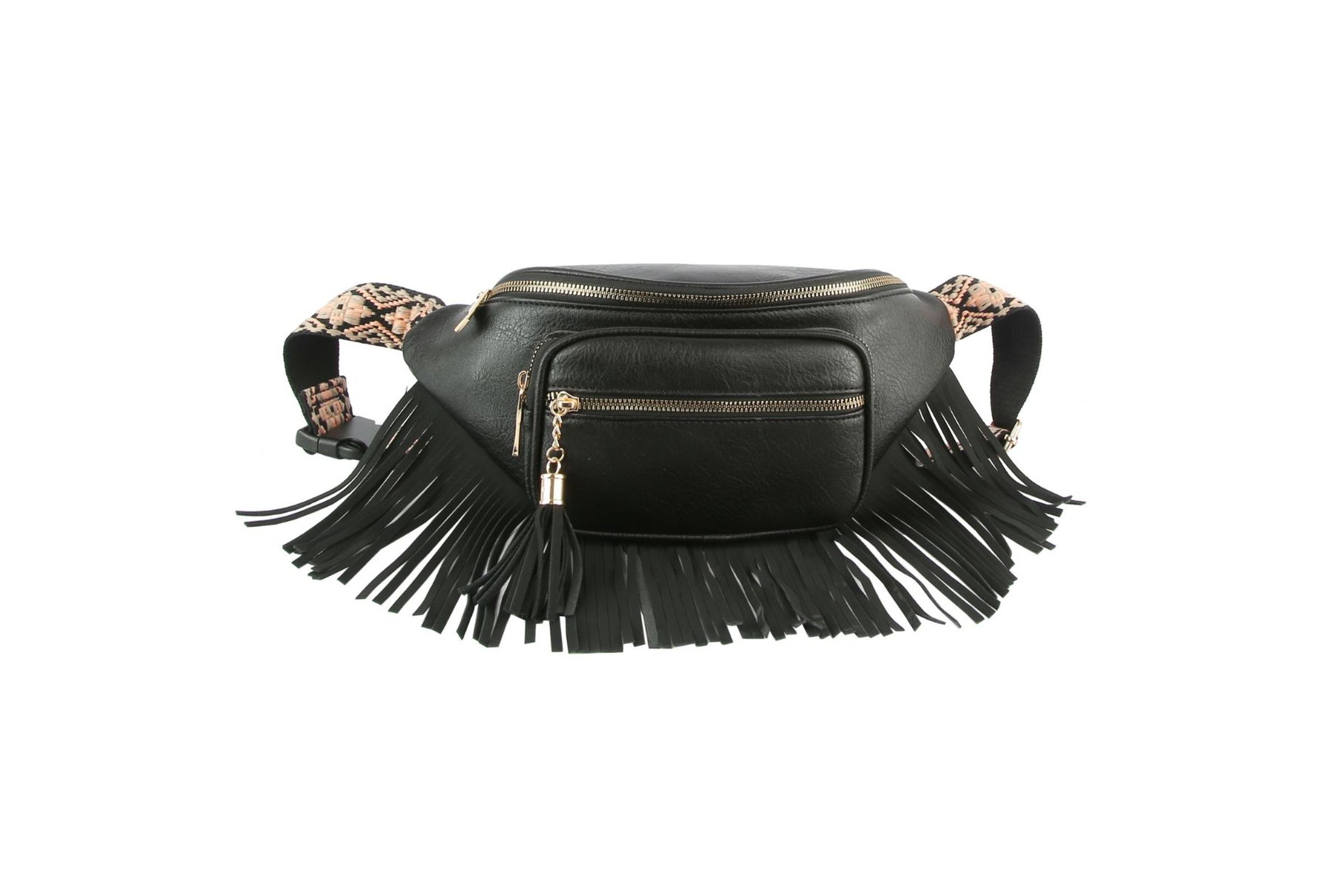 Black fringe on sale fanny pack