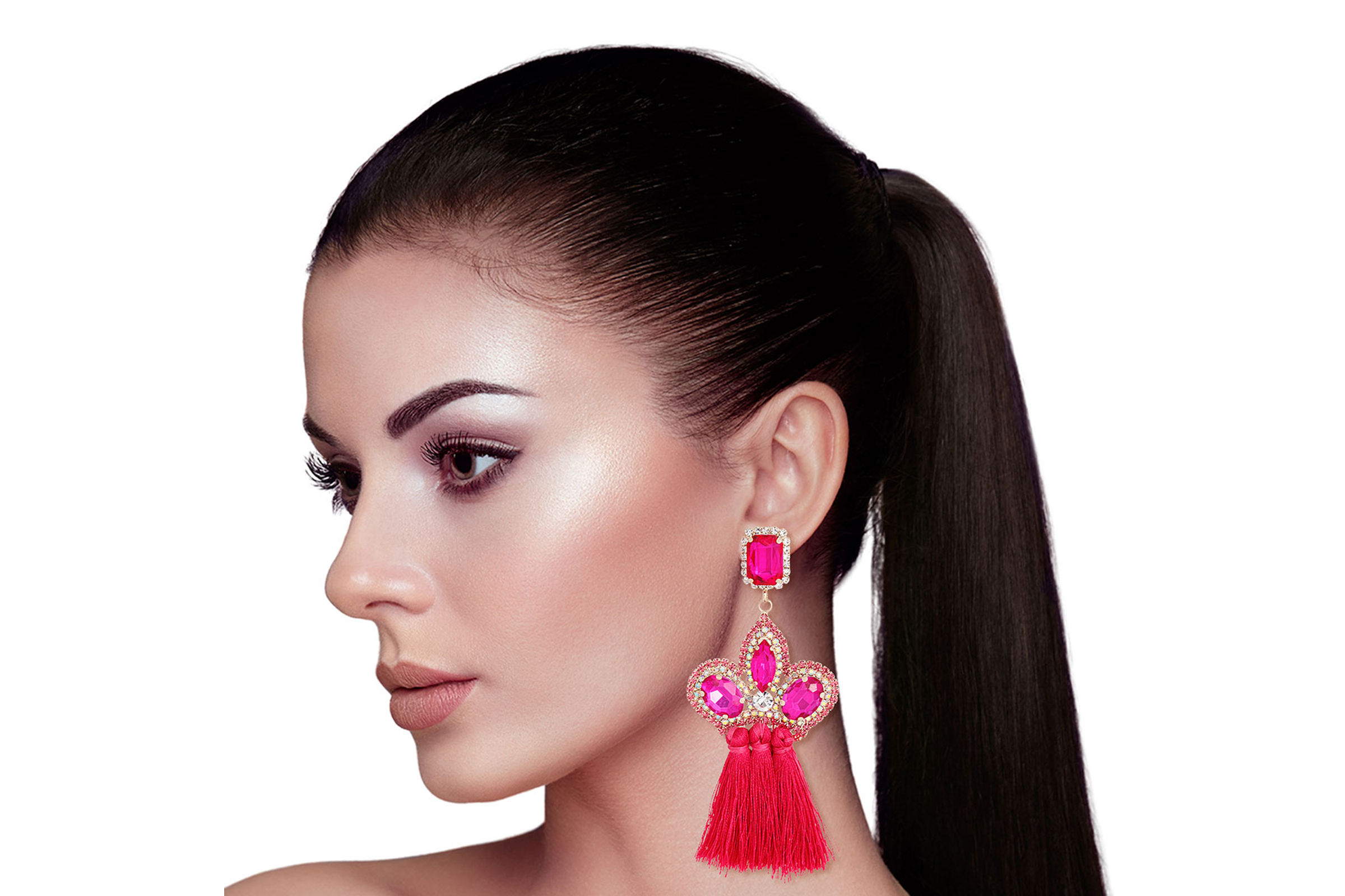 Fuchsia tassel hotsell earrings