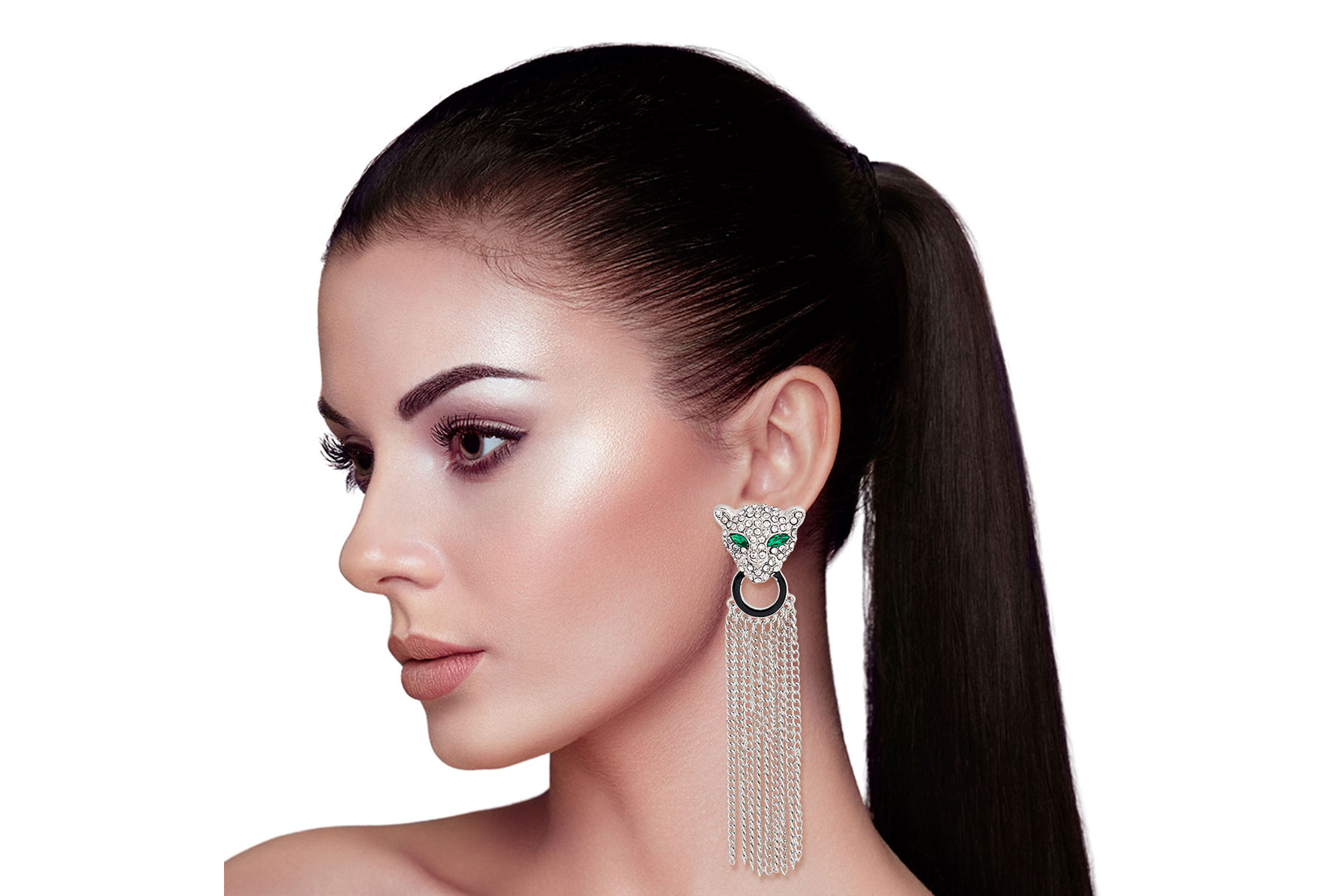 Leopard hot sale fringe earrings