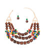 Necklace Wooden Cluster Bead Striking Set Women