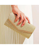 Clutch Gold Sparkle Flap Clutch for Women
