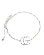 Silver Embellished Double G Chain Belt