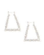 Silver Bling Trapezoid Bamboo Hoops