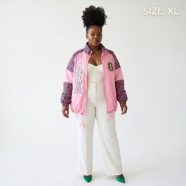 Delta Rhinestone Wholesale AKA Apparel XLarge Pink & Black Windbreaker Jacket ...