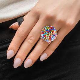 Rainbow Rhinestone Disco Ball Ring Order Wholesale