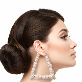 Bamboo triangle earrings cheap