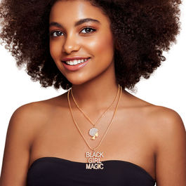 Gold Double Chain Black Girl Magic Necklace Order Wholesale