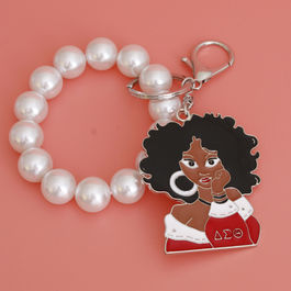DST Curly Haired Woman Keychain|7.85 x 2.25 inches