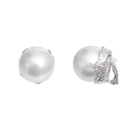 Clip On White Bubblegum Pearl Earrings for Women