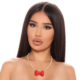 Red Bow Pendant Necklace
