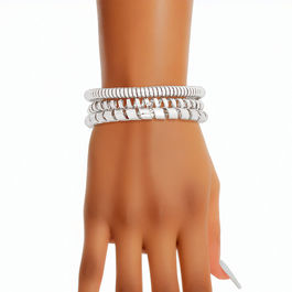 Bracelet Silver Coiled 3 Pcs Cuffs for Women
