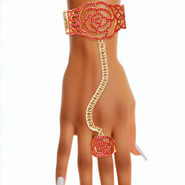 Bracelet Red Rose Stone Hand Chain for Women