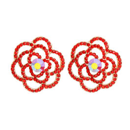 Stud Red Rose Cutout Small Earrings for Women