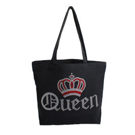 Tote Black Canvas Queen Bling Bag for Women