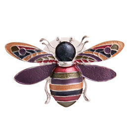 Multi and Silver Bee Magnet Brooch