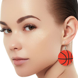Basketball Vegan Leather Earrings