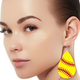Softball Vegan Leather Earrings