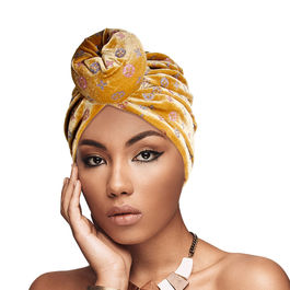 Gold Velvet Luxury Monogram Turban