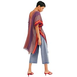 Red Colorful Striped Kaftan