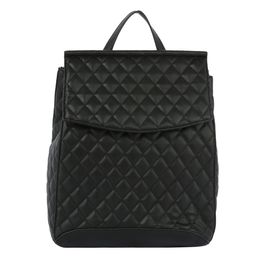 Black Quilted Convertible Backpack
