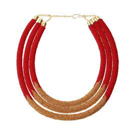 Red Zulu Maasai Beaded Necklace