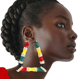 African Flag Color Trapozoid Bamboo Hoops